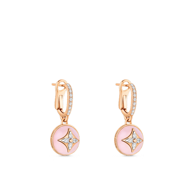 0EF166BC-8FC3-2D20-F04A-3B92DEC352B5.png B Blossom Earrings, Pink Gold, White Gold, Pink Opal And Diamonds