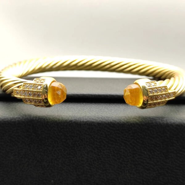 0F0DA617-A220-D18E-C48D-9DC540E2FD17.jpg 7mm Cable Bracelet with Citrine & Diamond Accents