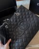 Chanel Grand Shopping Tote Black Caviar Silver Hardware