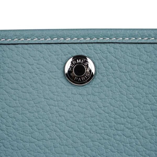 0F84818C-5247-B134-2B80-1E4E74023496.jpg Bag Garden Party 30 Bag Ciel / Vache Country Leather Palladium New w/Box