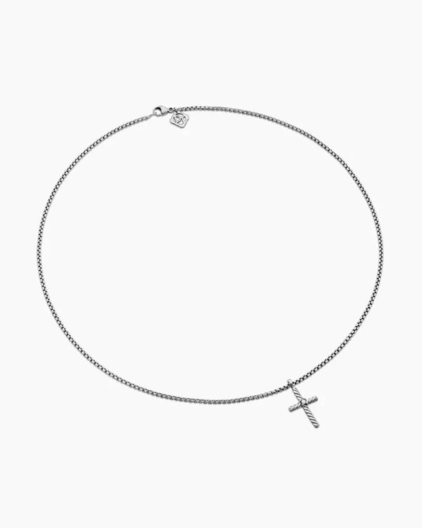 0FE96DAF-C63C-DF20-3202-4528F6DC0A57.jpg Classic Cable Cross Necklace Sterling Silver with Center Diamond