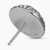 Sculpted Cable Stud Earrings Sterling Silver with Diamonds,14mm