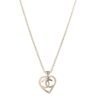 Double C Heart Chain Pendant Necklace Gold