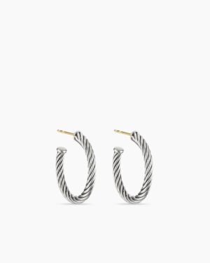11AC36BB-93EF-2E7E-D5F5-A5B44E789197.jpg Cable Hoop Earrings Sterling Silver, 3/4in