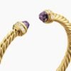 Classic Cablespira Bracelet 18K Yellow Gold with Amethyst and Diamonds, 5mm