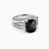 Petite Wheaton Sterling Silver with Black Onyx and Diamonds, 10mm