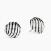 Sculpted Cable Stud Earrings Sterling Silver, 14mm