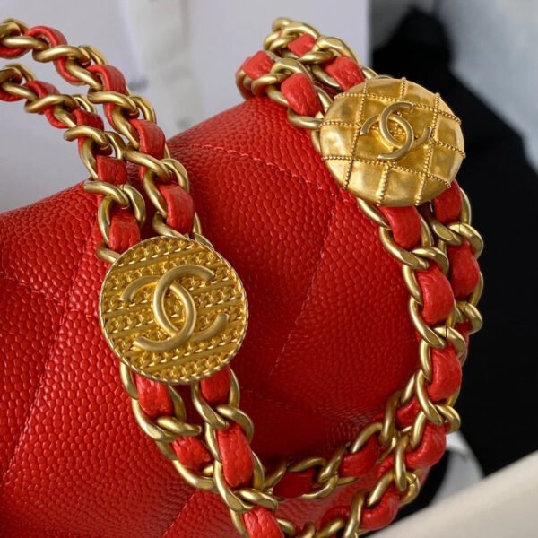 Chanel Mini Flap Bag With Top Handle Gold Hardware Red For Women, Women&rsquo;s Handbags, Shoulder Bags 7.9in/20cm AS2431