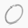 Buckle Classic Cable Bracelet Sterling Silver with Diamonds, 4mm