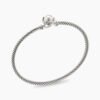Petite Chatelaine Bracelet Sterling Silver with Pearl, 3mm - 17cm