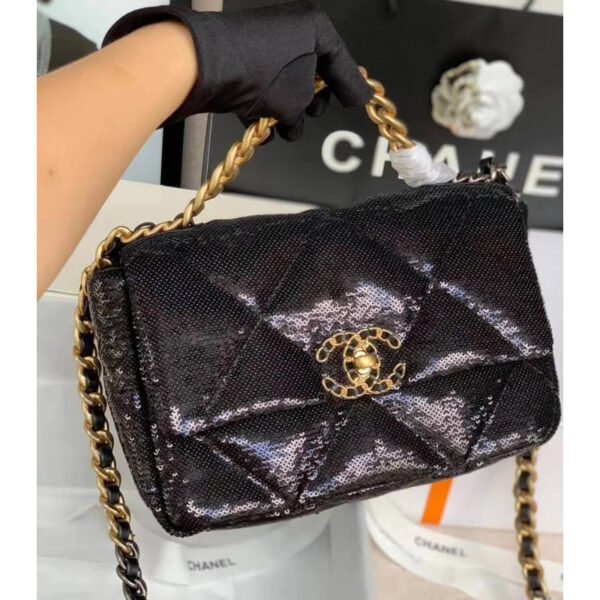 Chanel 19 Flap Bag In Tweed&AmpSequins As1160