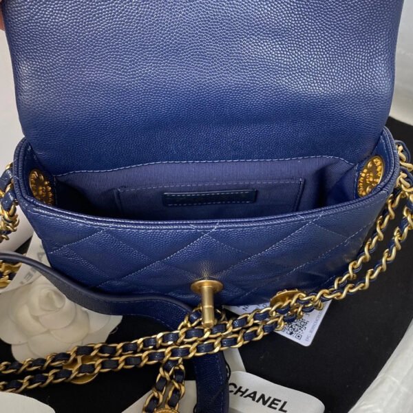 Chanel Mini Flap Bag With Top Handle Gold Hardware Navy Blue For Women, Women&rsquo;s Handbags, Shoulder Bags 7.9in/20cm AS2431 B08846 NJ532