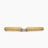 X Cablespira&reg; Station Bracelet 18K Yellow Gold with Pav&eacute; Diamonds, 4mm