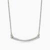 Crossover Bar Necklace Sterling Silver with Diamonds