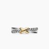 14C5BCBF-5A7A-9E19-9B4D-36A51110044C.jpg Petite X Ring Sterling Silver with 18K Yellow Gold - 6