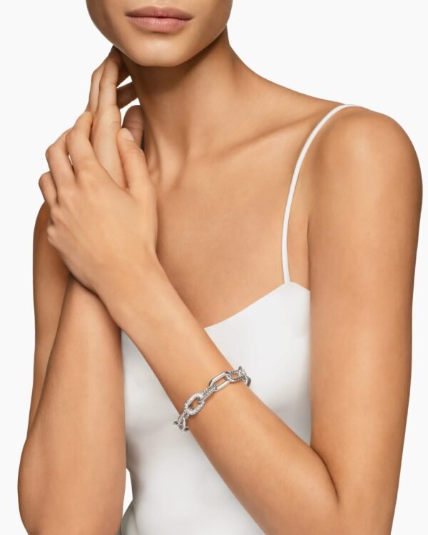 DY Madison&reg; Chain Bracelet Sterling Silver with Diamonds