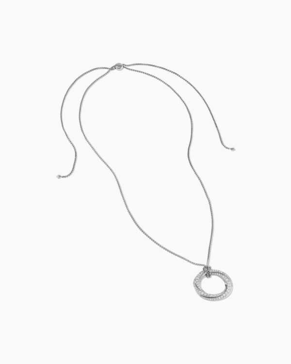 15D67F5F-9AD3-0DEA-E431-05B2652D800A_c83a9732-3222-434a-b8e4-d4180b8a7dcc.jpg Pave Crossover Pendant Necklace 18K White Gold with Diamonds, 30mm
