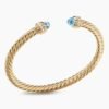 Classic Cablespira&reg; Bracelet 18K Yellow Gold with Blue Topaz and Diamonds, 5mm