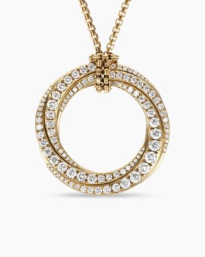 161D80E1-F177-F31E-3797-C49D6266A266_b37518ea-7732-4cab-ac72-fed764cfddfc.jpg Pave Crossover Pendant Necklace 18K Yellow Gold with Diamonds, 30mm