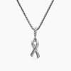 Cable Collectibles&reg; Ribbon Necklace Sterling Silver with Pink Enamel, 24.4mm