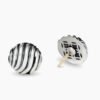 Sculpted Cable Stud Earrings Sterling Silver, 14mm