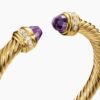 Classic Cablespira Bracelet 18K Yellow Gold with Amethyst and Diamonds, 7mm