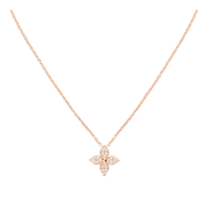 Star Blossom Pendant, Pink Gold And Diamonds