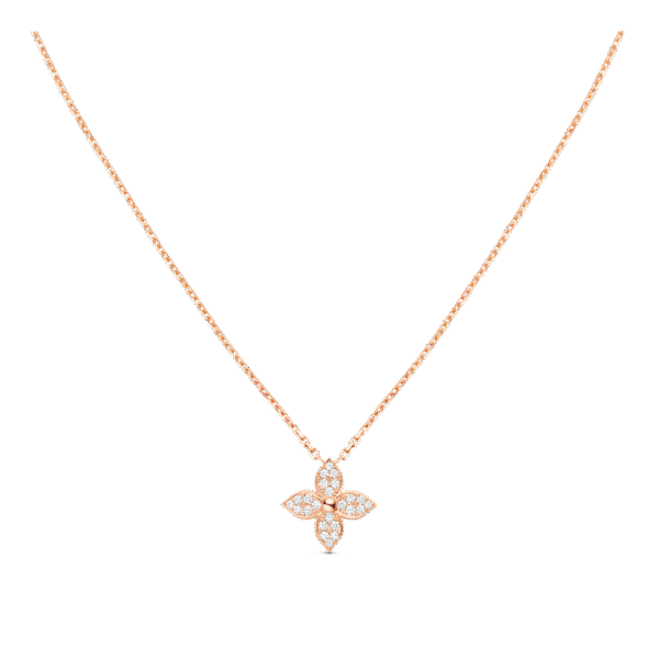 Star Blossom Pendant, Pink Gold And Diamonds