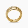 Pav&eacute; Crossover Ring 18K Yellow Gold with Diamonds - 6