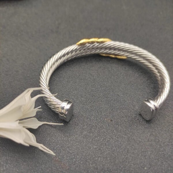 David Yurman Cable Twist Bangle in 14K Yellow Gold/Sterling Silver