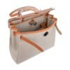 Herbag Zip 31 Bag Beton Toile Militaire / Natural Sable Leather Palladium New w/Box