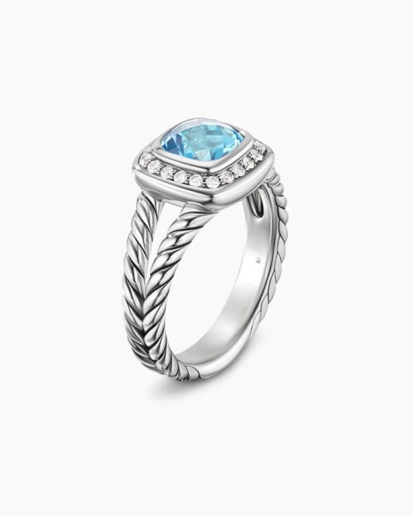 19249164-5B2E-61E8-8A68-31271AB23AC8.jpg Petite Albion® Ring Sterling Silver with Blue Topaz and Diamonds, 7mm