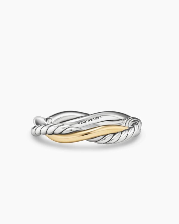 192FB726-B309-AA75-46EE-44C30521C4B9.jpg Petite Infinity Band Ring Sterling Silver with 14K Yellow Gold, 4mm