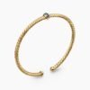 Classic Cablespira&reg; Station Bracelet 18K Yellow Gold with Pav&eacute; Blue Sapphires, 3mm