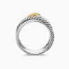 1987EB52-6ED4-30B2-DF6C-551DA2309856.jpg X Crossover Band Ring Sterling Silver with 18K Yellow Gold - 6
