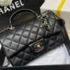 Chanel Lambskin Mini Flap Bag With Top Handle Black As2431 With Charms