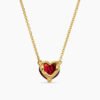 19AFC2AB-202C-D69F-1BED-043D1C3171E2.jpg Chatelaine® Heart Pendant Necklace 18K Yellow Gold with Garnet, 8mm