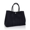 Garden Party 30 Bag Black Vache Country Leather with Palladium Hardware