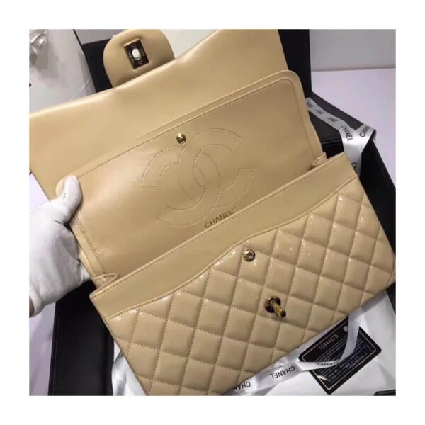 Chanel Pantent Leather 30Cm Class-Flap Bag A1113