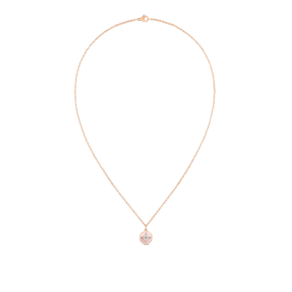 B Blossom Pendant, Pink Gold, White Gold, Pink Opal And Diamonds