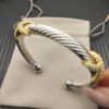 Cable Classic Bracelet with Pav&eacute; Diamond X in Two-Tone ??Where Classic Meets Radiance,7mm