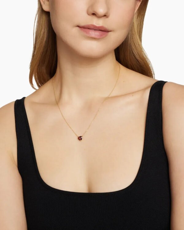 1CC00DA3-3AFF-E26B-29E5-6286E3C42AB8.jpg Chatelaine® Heart Pendant Necklace 18K Yellow Gold with Garnet, 8mm