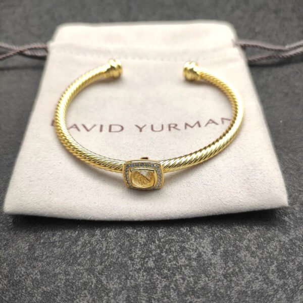 Cable Classics Bracelet with Citrine and Diamonds 18K Yellow Gold 4mm