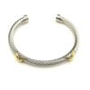 X Classic Cable Station Bracelet Sterling Silver with 14K Yellow Gold, 5mm