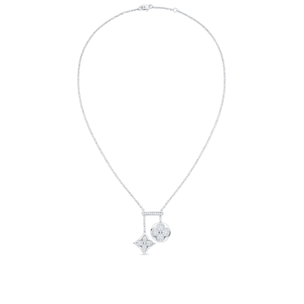 Color Blossom Neglige Necklace, White Gold And Diamonds