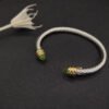 Classic Cable Bracelet Sterling Silver with Peridot and Diamonds, 5mm