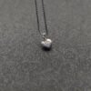 Petite Cable Heart Pendant Necklace Sterling Silver with 14K Yellow Gold and Diamonds