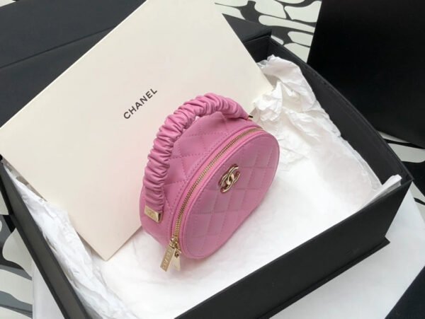 Chanel Vanity Case Shiny Gold Pink Bag For Women 9.5cm/3.7in