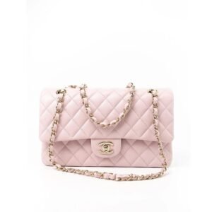 Chanel Medium Classic Double Flap Light Pink Caviar Light Gold Hardware