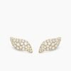 1FB4B623-E5DF-7ECA-F22C-300A4F960441.jpg Petite Pavé Flute Stud Earrings 18K Yellow Gold with Diamonds, 10.6mm